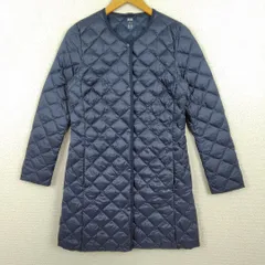 UNIQLO ユニクロ ウルトラライトダウンロングコート キルティング ネイビー Mサイズ レディース 古着 シンプル モード