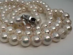 テリ最強  　ダメージあり　あこや本真珠 ロングネックレス 約82cm 7.8mm ホワイト系 SILVER留め具 二連可 冠婚葬祭 フォーマル　p12