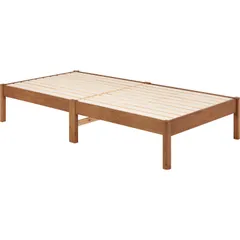 新品 萩原(Hagihara) ベッド すのこベッド ベッドフレーム 【組立”３分”ベッド】 耐荷重350kg 工具不要 ヘッドレス シングル ライトブラウン 幅 99.5 奥行 198 高さ 36.5 １台 MB-5145S-LBR
