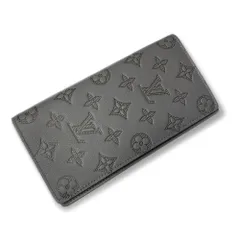 【未使用・保管品】ルイ ヴィトン LOUIS VUITTON ポルトフォイユ ブラザ モノグラム シャドウ 二つ折り 長財布 レザー グレー M81335 メンズ 箱付