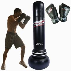 샌드백 가정용 180CM PU 권투 장갑 포함 샌드백 자립형 포켓 디자인 어른, 여성, 어린이에게 적합합니다 스탠드 운동 부족 운동 ​​PVC 소재 내구성 내충격성 복서 사이즈 무술 가라데 무에타이 격투기, 태권도에 적합 p