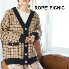 【SALE】ツィーディ　カーディガン ROPE' PICNIC ロペピクニック トップス カーディガン ブラウン ブラック　ベージュ