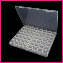 ALLVD ビーズケース 小物ケース ビーズ入れ パーツ入れ 透明 小分けケース プラスチック収納 透明 独立型 蓋付き ビーズ 雑貨 ネイル アクセサリー ジュエリー 56分割 (クリアタイプ)