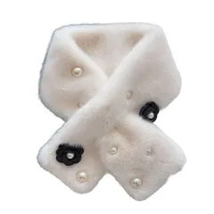 [koulaya] マフラー レディース フェイクファー ティペット 秋冬 防寒 ふわふわ 保温 厚手 パール付き 差し込みマフラー スヌード ネックウォーマー 暖かい 柔らかい おしゃれ スヌード レディース 冬用 通勤通学 外出 プレゼント