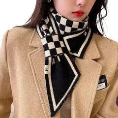 [Luvian] マフラー レディース ストール 暖かい 冬用 ニットスカーフ クロス 差込マフラー 軽量 狭い ロング ネックスカーフネッカチーフ暖かい スカーフ防寒対策 おしゃれ シンプル プレゼント 通勤 通学 襟 装飾