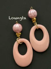 4057春 春物 樹脂ピアス 大ぶりピアス ピンク