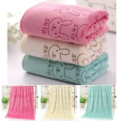 【迅速発送】Life2キク バスタオル 速乾 吸水 肌触り かわいい うさぎ柄 マイクロファイバー 3枚セット 大判 70×140cm