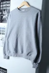 (M) チャンピオン スウェット Tシャツ グレー 起毛 無地 オールドスクール-16CEF