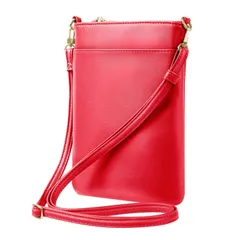 ★即日発送★Airrail 長財布と大型スマホが入るポシェット ちょっと 大きめ 縦型 スマホショルダーバッグ PUレザー 軽量 長財布 6インチ以上 大型スマホ レディース メンズ シンプル おしゃれ