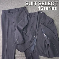 【SUIT SELECT】スーツセレクト 4S シャドーチェック柄 2B トラベル スーツ セットアップ スーツ ビジネス ストレッチ 防シワ AB4 ネイビー