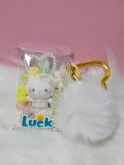 アイボリー ハローキティ ボタン バッグ キーホルダー