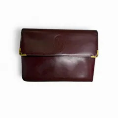 カルティエ Cartier マストライン クラッチバッグ カーフレザー ボルドー ゴールド金具 セカンドバッグ