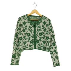 ザラ ZARA フラワーデザインクロップドカーディガン レディース  L