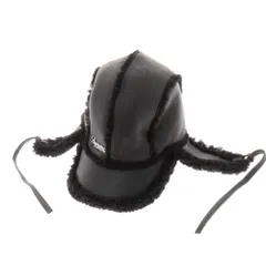 【中古】シュプリーム Supreme 2025年秋冬 Shearling Lined Earflap Cap シープレザー フライトキャップ ブラック【サイズ58cm S/M】【メンズ】のサムネイル