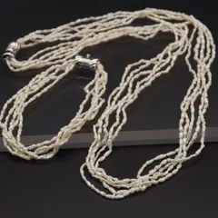 M170 淡水真珠 パール SILVER刻印 ネックレス ブレスレット セット 5連 デザイン シルバー 6月誕生石