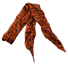 HERMES(エルメス) スカーフ美品  ツイリー オレンジ 馬具柄 シルク