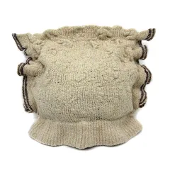 ジウ 慈雨 センソユニコ フリル ニットキャップ ニット帽 帽子 ベージュ 75 02222816