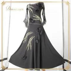 社交ダンス 衣装 スタンダード 上下セット ツーピース レッスンウェア パーティ衣装 レディース オールシーズン ラインストーン ブラック系 黒 ドレス スカート セットアップ 洗練 ラインストーン光る 女性用 おしゃれ 伸縮性 ポリエステル
