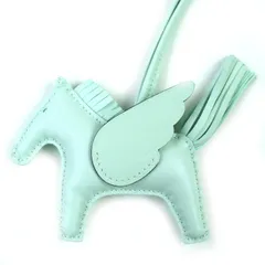 未使用品△HERMES エルメス ロデオチャーム ペガサスPM アニョーミロ ソーヴェルペパーミント バッグチャーム W刻印 箱付き フランス製 レディース