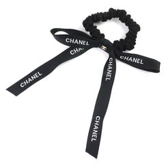 CHANEL ヘアゴム シュシュ リボン ブラック ピンク - メルカリ