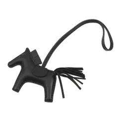 エルメス バッグチャーム ロデオ PM ブラック ラムスキン Z刻印 HERMES チャーム 黒