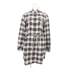 イーストボーイ EAST BOY Girl by EAST BOY ワンピース シャツ ミニ 長袖 フランネル リボン コットン チェック 総柄 9 ピンク /AH3