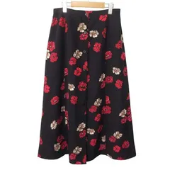 オットー コレクション OTTO collection スカート ロング フレア 花柄 LL 黒 ブラック