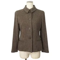 クリッツィア KRIZIA ジャケット ウール ストライプ 40 茶系