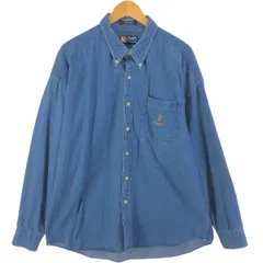 古着 ラルフローレン Ralph Lauren CHAPS チャップス 長袖 ボタンダウンデニムシャツ メンズXL相当/eaa523099