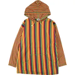 古着 90~00年代 カルバンクライン Calvin klein JEANS マルチストライプ フード付き ロングTシャツ ロンT メンズM相当/eaa524881