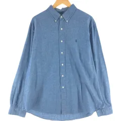 古着 ラルフローレン Ralph Lauren CUSTOM FIT 長袖 ボタンダウン シャンブレーシャツ メンズXXL相当/eaa541268