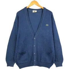 古着 ラコステ LACOSTE フレンチラコステ ウールニットカーディガン フランス製 6 メンズXL相当/eaa589934