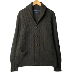 古着 ラルフローレン Ralph Lauren POLO by Ralph Lauren ケーブル編み ショールカラー ウールニットカーディガン メンズM相当/eaa589938