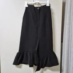 バイバイ섭 アシンメトリー ブラック フリル スカート