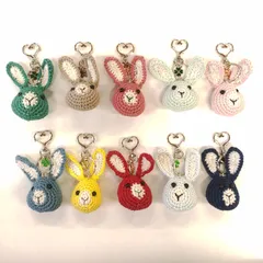 【ハンドメイド】うさぎ　あみぐるみ　キーホルダー　2個セット