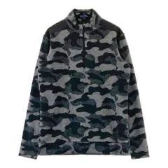 サイズ：M 23区GOLF ニジュウサンクゴルフ  起毛 ハーフジップ 長袖Tシャツ 迷彩柄 カモフラ ブラック系 [240101600213] ゴルフウェア メンズ ストスト