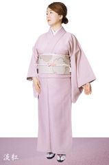 裄68cm 身丈164.5cm】色無地 正絹 現地紋 上品ピンク 甚佐紅色 - メルカリ