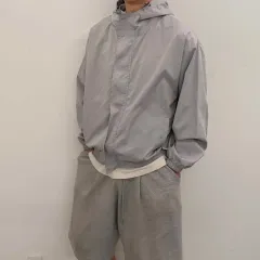 ヴィンテージ グレー オーバーサイズ フード ジャケット