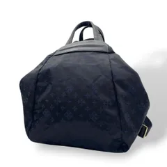 美品 ラシット バックパック 黒 ブラック モノグラム 総柄 ナイロン レザー 本革 リュック ゴールド金具 軽量 通勤 通学 s20 russet