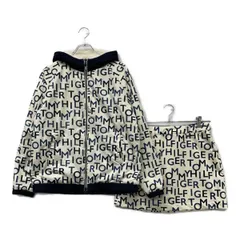 中古 レディース トミーヒルフィガーゴルフ TOMMY HILFIGER GOLF セットアップ L 白×紺×黒 ホワイト×ネイビー×ブラック リバーシブル ボア
