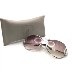 美品 Christian Dior ディオール シルバー デザインフレーム サングラス アイウェア レディース ファッション 小物 アクセサリー m15410
