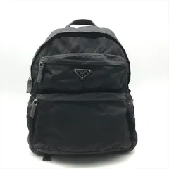 良品 PRADA プラダ ナイロン テスート 三角ロゴ リュック バックパック バッグ レディース メンズ ユニセックス ブラック r278