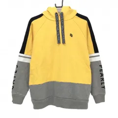 【美品】パーリーゲイツ パーカー イエロー×グレー 袖ロゴ トレーナー  レディース 1(M) ゴルフウェア PEARLY GATES