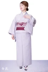 色無地 着物 洗える着物 袷 単品 仕立て上がり 12カラー S/M/L/TL/BL PO-28 白鼠