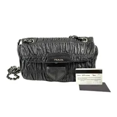 PRADA ショルダーバッグ ブラック チェーン レザー  B4553C