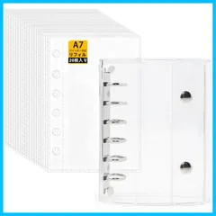 【人気商品】透明 女の子 6穴クリアバインダ はがせる シール手帳 シール帳 クリアバインダー 小物整理 推し活グッズ SONGSONG （透明A7バインダー × 厚手PPフィルム(20枚入り)14.5*11CM）