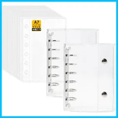 【在庫処分】クリアバインダー シール手帳 小物整理 はがせる 5穴クリアバインダ 推し活グッズ 女の子 （透明A7バインダー 透明 2個 × シール帳 厚手PPフィルム(40枚入り)14.5*11CM） SONGSONG