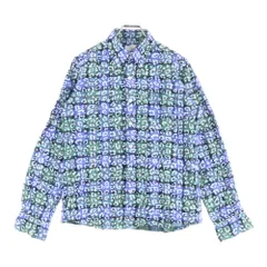 UNIFORM EXPERIMENT (ユニフォームエクスペリメント) コットン スターレオパードチェック 総柄 長袖シャツ ブルー UE-145007