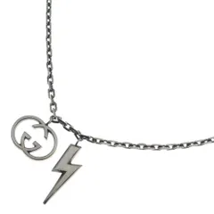 GUCCI (グッチ) インターロッキング イナズマモチーフ ペンダント ネックレス シルバー