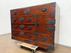 美品□欅産業□仙台民芸箪笥□40万前後□最高級□欅材□牡丹唐草金具